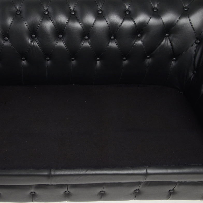 ブラック3シーターソファ