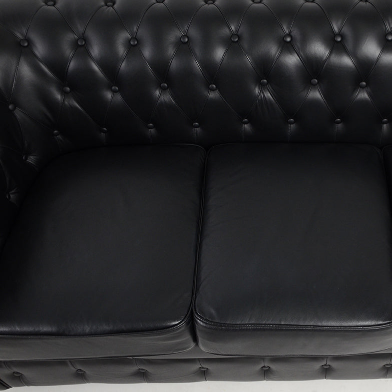 ブラック3シーターソファ