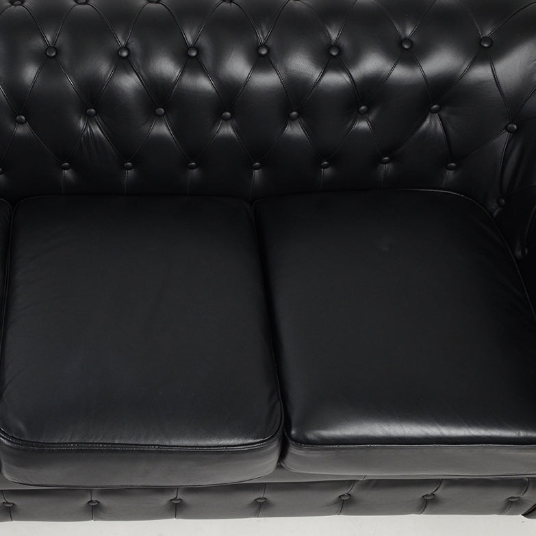 ブラック3シーターソファ