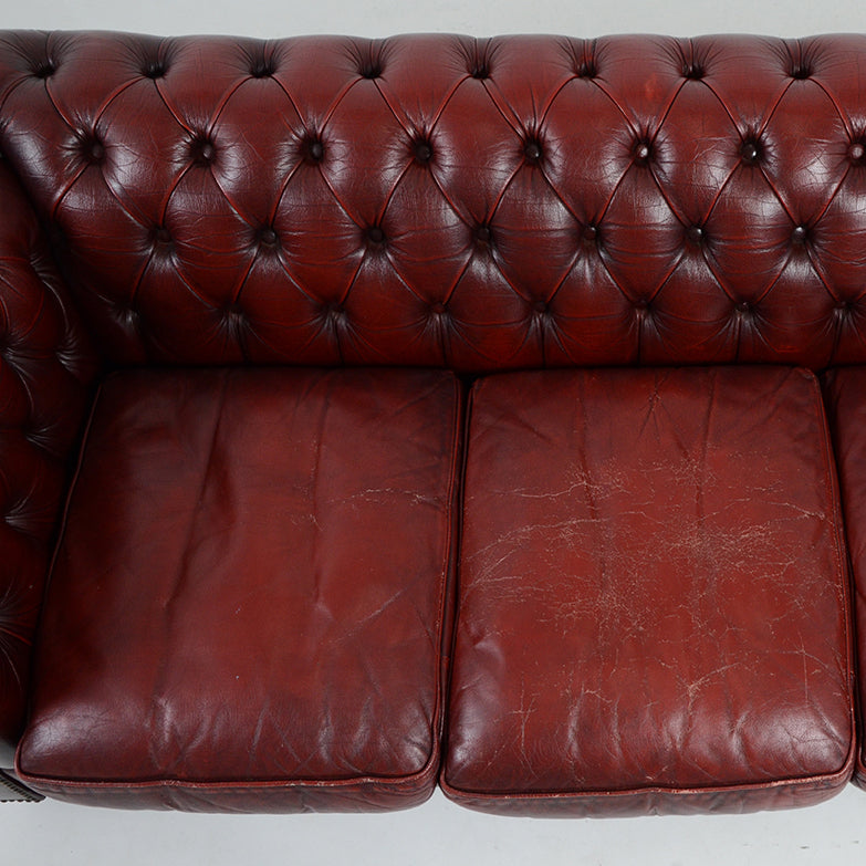 チェスターフィールド エセックス 3シーターレザーソファ