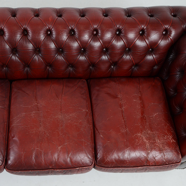 チェスターフィールド エセックス 3シーターレザーソファ