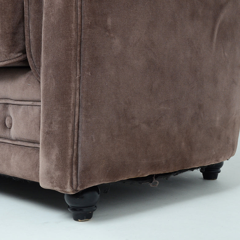 チェスターフィールド ベルベット3シーターソファ