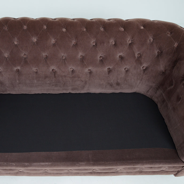 チェスターフィールド ベルベット3シーターソファ