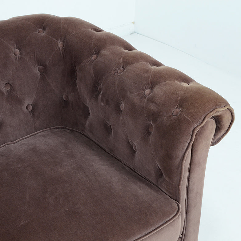 チェスターフィールド ベルベット3シーターソファ