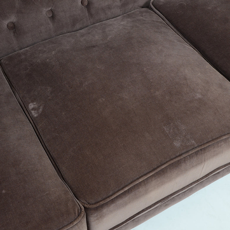 チェスターフィールド ベルベット3シーターソファ