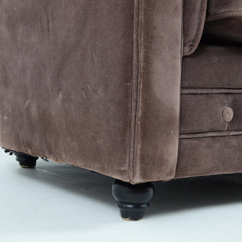 チェスターフィールド ベルベット3シーターソファ